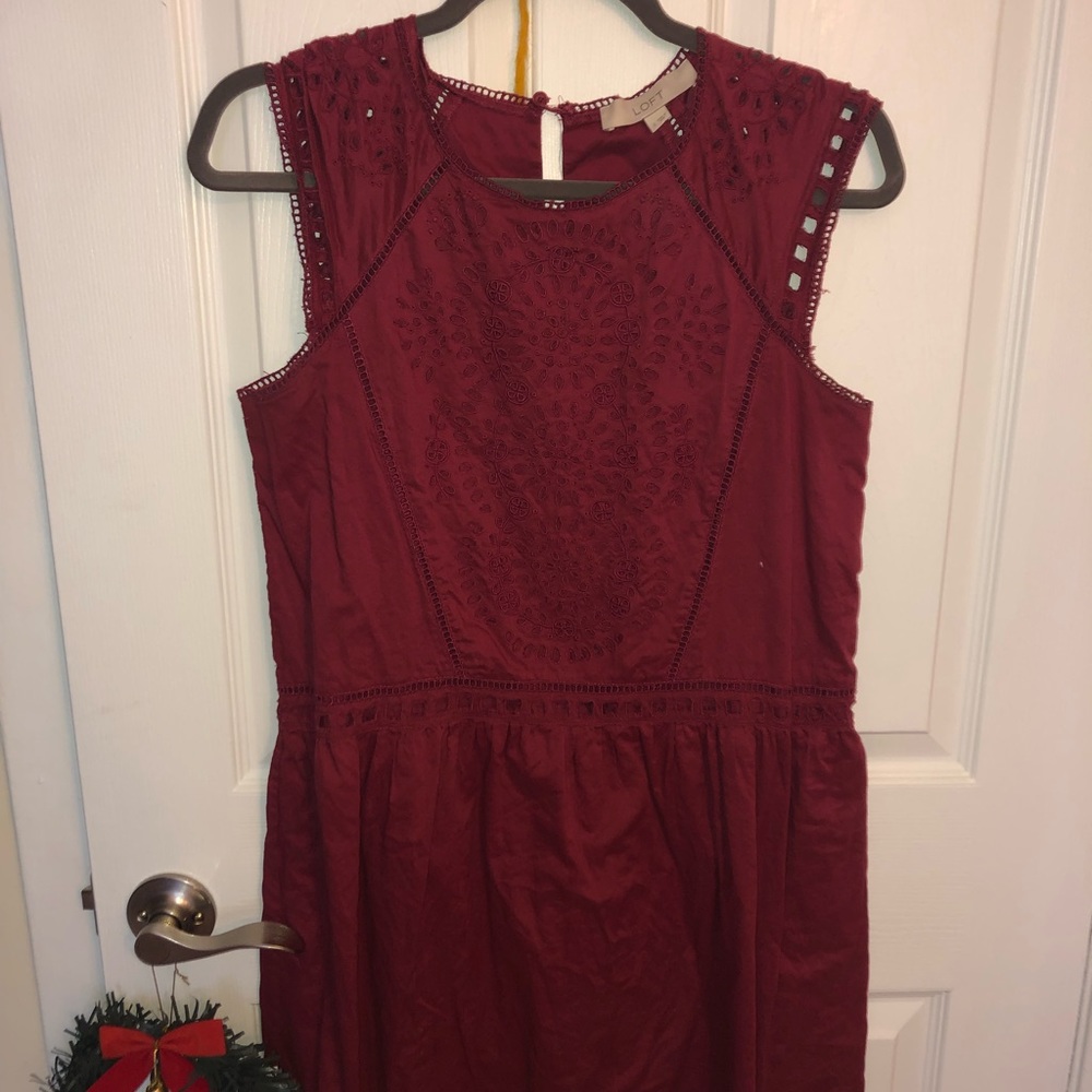 Red Loft Lace Detailing Dress